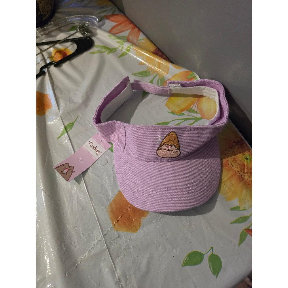 Pusheen Box Exclusive Lavender Purple Visor Sleeping Croissant Cat Hat NWT